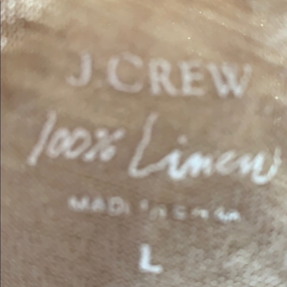 J. Crew capsleeve 100% linen tan/gold flecked - Picture 4 of 11